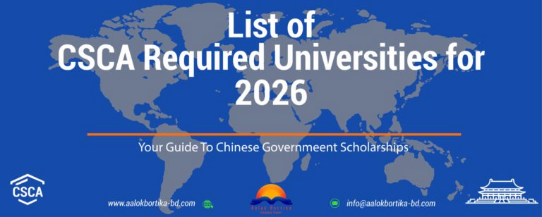 List of CSCA Exam required Universities for 2026